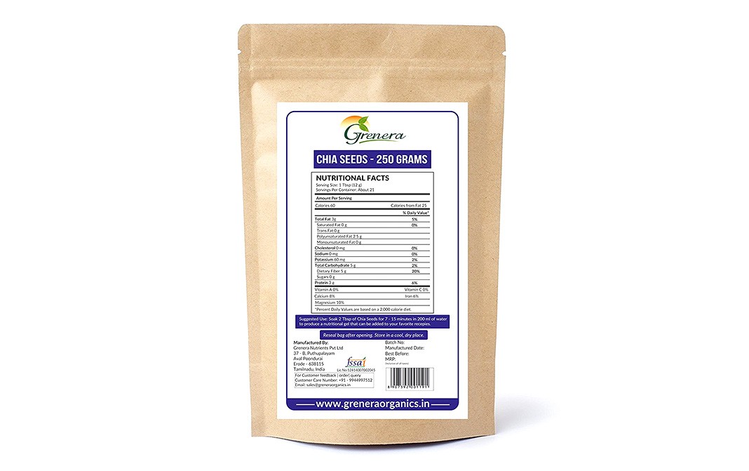 Grenera Chia Seeds    Pack  250 grams